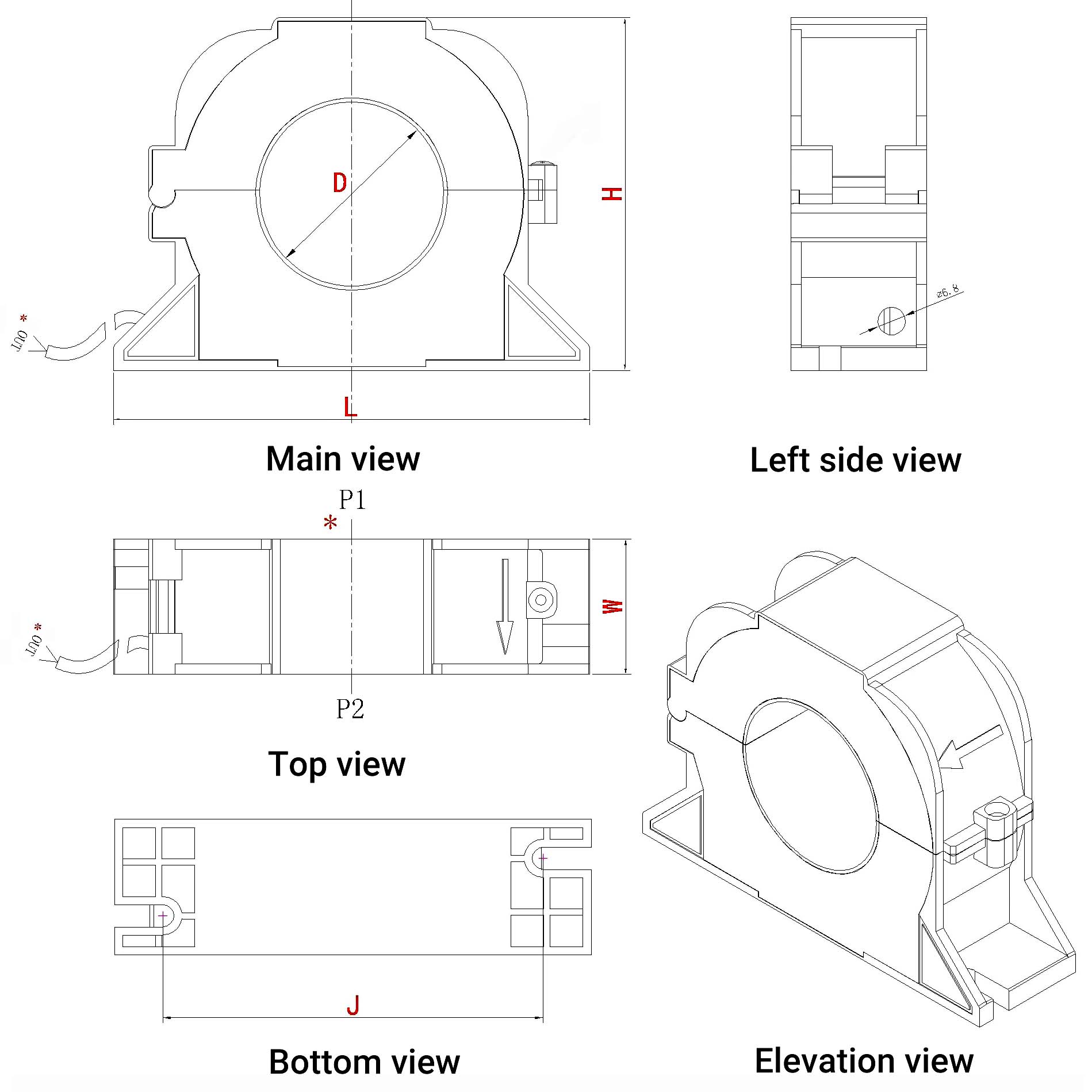 Zero Sequence Current Transformer Transformador de corriente de secuencia cero