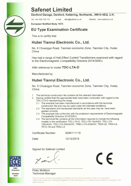 2_0001_20191212CE 证书 TDC -LTA 系列
